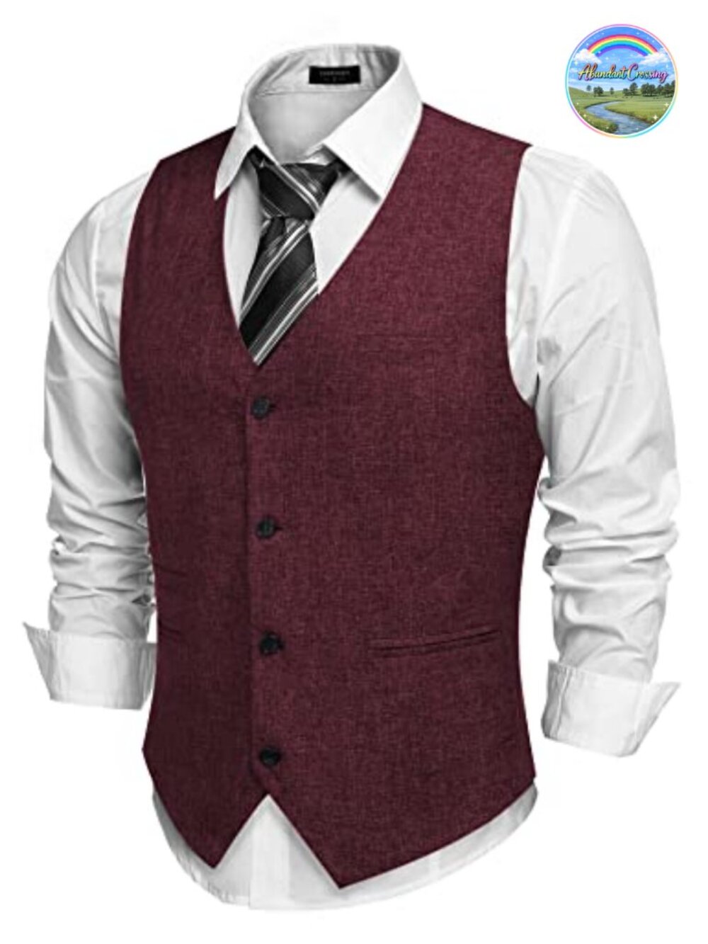 Men's Slim Fit Suit Vest Lightweight Waistcoat Business Casual